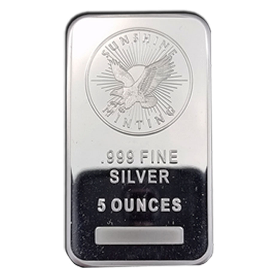 5 oz Silver Bar - California Gold and Silver Exchange