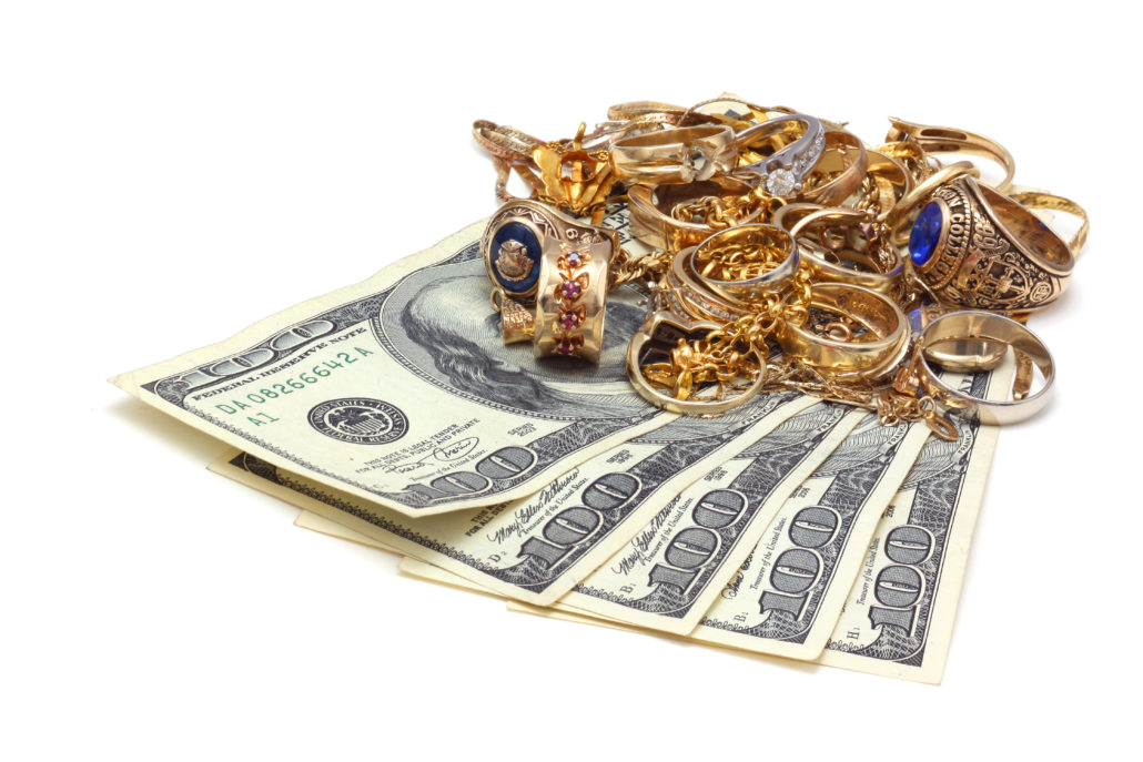 money and gold jewelry