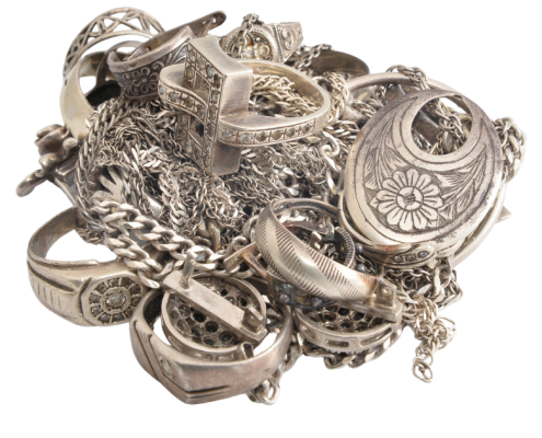 How to Get the Most Money When Selling Silver Jewelry - silver jewelry on a white background