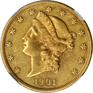 Liberty-Head-20-Gold-Dollars-Type-3-1901-Obverse