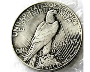 Peace Silver Dollar 1921 back