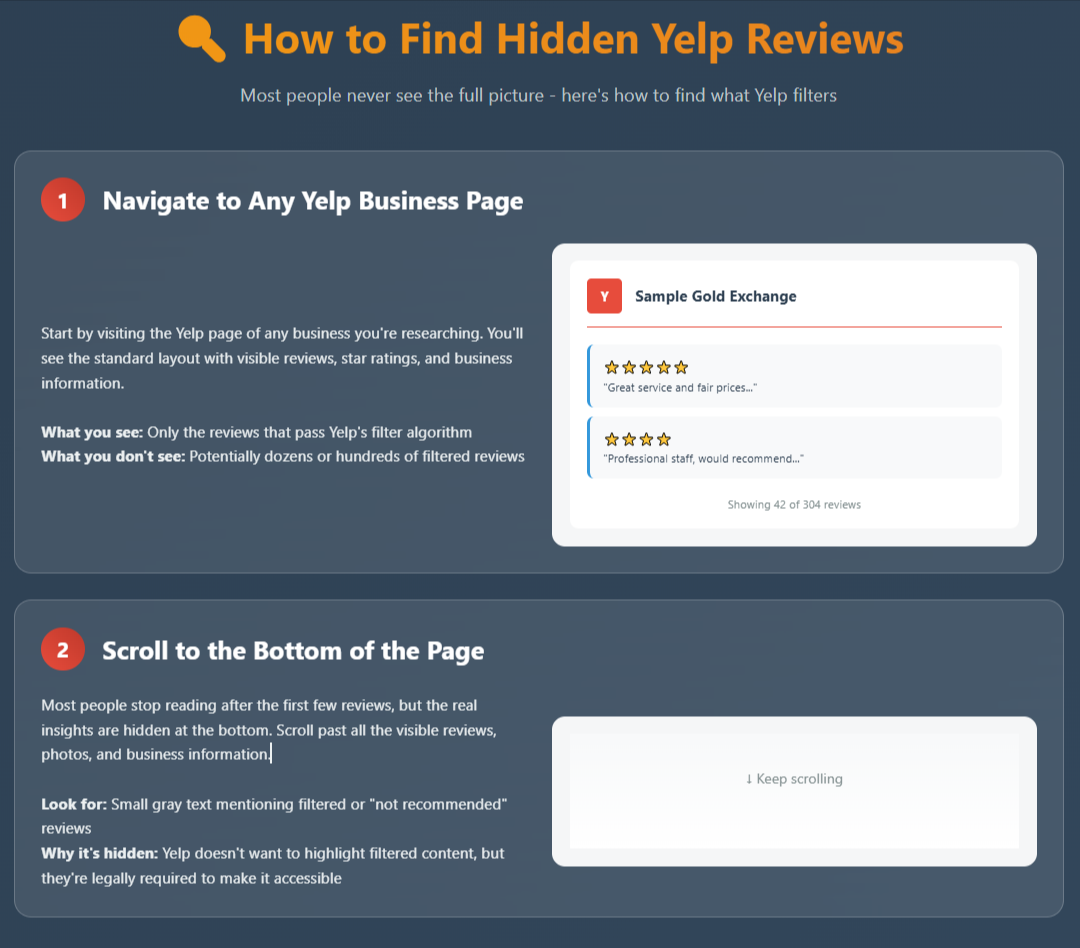 🔍 How to Find Hidden Yelp Reviews 