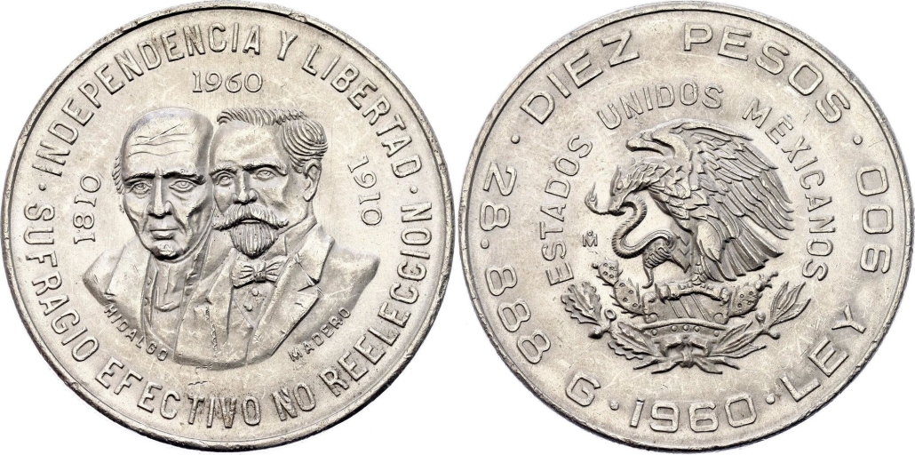 1905-1960 Diez (10) Peso