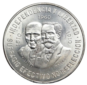 1905-1960 Diez (10) Peso Front of coin
