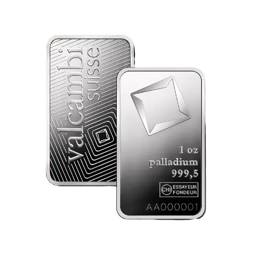 Valcambi Palladium Bar- 1 oz