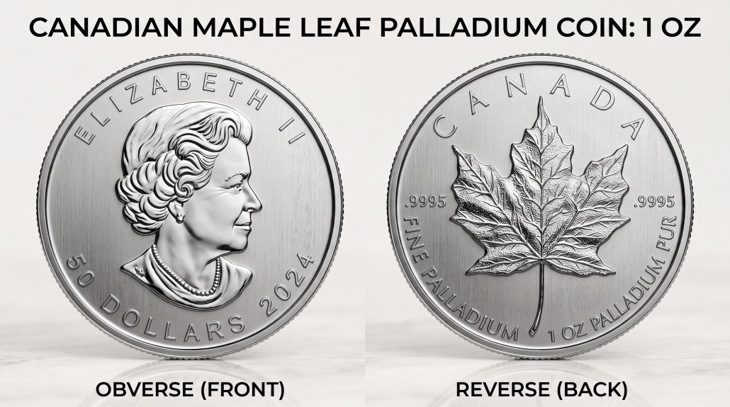 Canadian Maple Leaf Palladium Coin: 1 oz